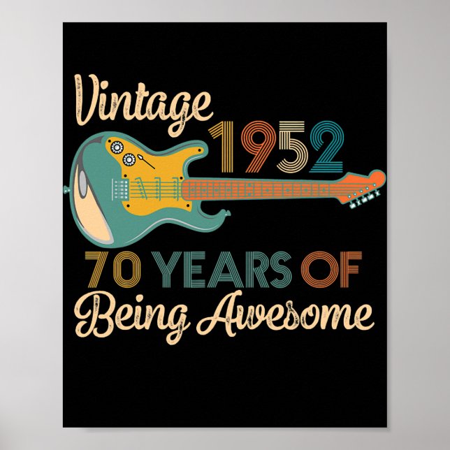 Affiche Vintage 1952 Anniversaire Guitare Lovers 70e Anniv (Devant)