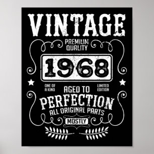 Affiche Vintage 1968 Année de naissance Anniversaire Drôle