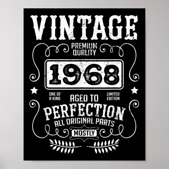 Affiche Vintage 1968 Année de naissance Anniversaire Drôle (Devant)
