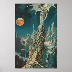 Affiche Vintage 1970 Dark Imaginaire livre couverture papi