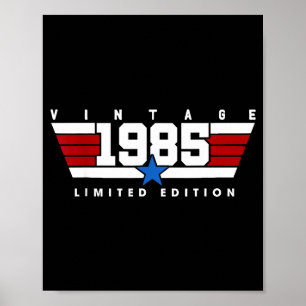 Affiche Vintage 1985 Édition Limitée 40 Ans 40e Anniversai