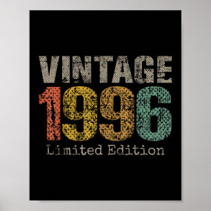 Affiche Vintage 1996 Texte Cadeau 30e Anniversaire Hommes