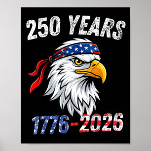 Affiche Vintage 250e anniversaire États-Unis 4 juillet