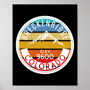 Affiche Vintage 70s 80s Breckenridge Colorado Montagnes Ro