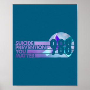 Affiche Vintage 988 Chemise Lifeline Prévention du suicide