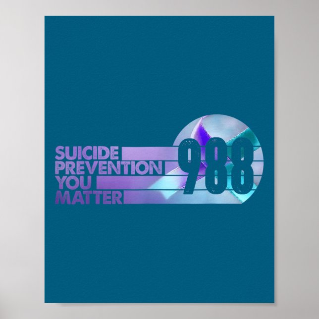 Affiche Vintage 988 Shirt Suicide Prevention Lifeline 988  (Devant)