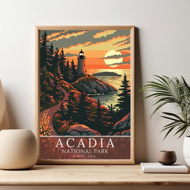 Affiche Vintage Acadia National Park – Timeless Landscape  (Créateur téléchargé)