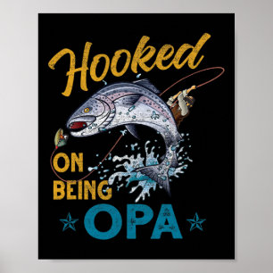 Affiche Vintage accro à être Opa drôle de pêche pour la fê