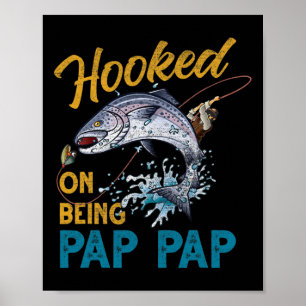 Affiche Vintage accro à être Pap Pap drôle de pêche Fath