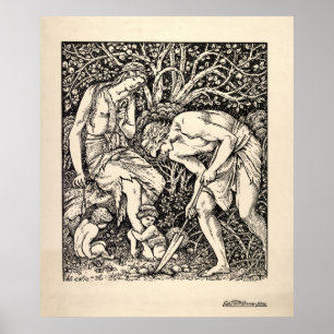 Affiche Vintage Adam And Eve by Edward Burne-Jones