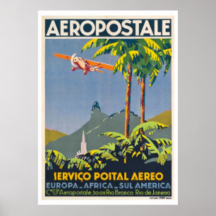 Affiche Vintage Aeropostale Travel