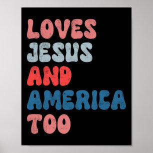 Affiche Vintage Aime Jésus Et L'Amérique Moi Aussi 4 juill