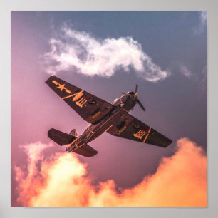 Affiche Vintage Airplane Beautiful Sky
