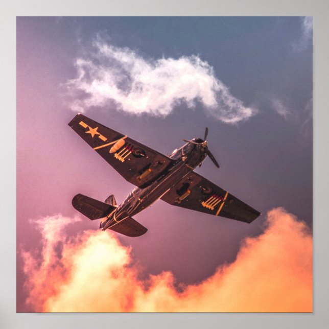 Affiche Vintage Airplane Beautiful Sky (Devant)