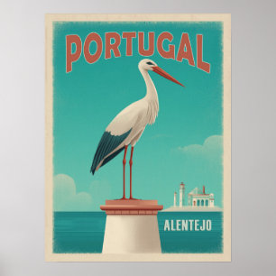 Affiche Vintage Alentejo Portugal Travel