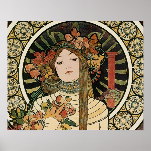 Affiche vintage Alfonse Mucha Trappistine Nouveau (Devant)