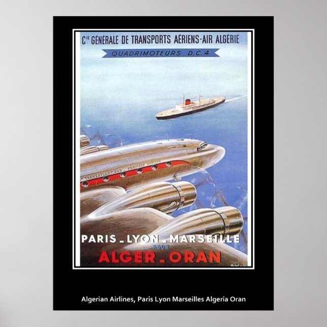 Affiche vintage Algeria Airlines (Devant)