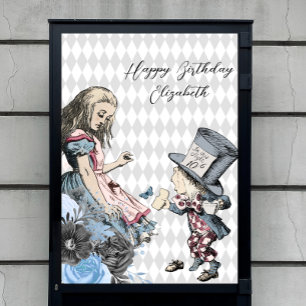 Affiche Vintage Alice & Hatter Mad Personnalisable