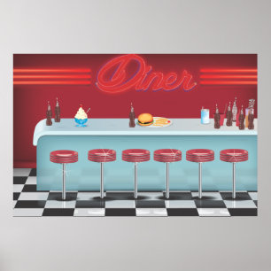 Affiche Vintage All American Diner