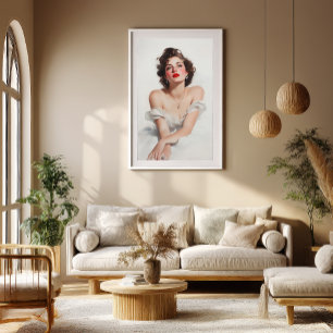 Affiche Vintage Allure : Portrait de femme Sultry