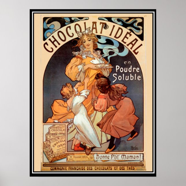 Affiche vintage alphonse mucha Publicité pour le c (Devant)