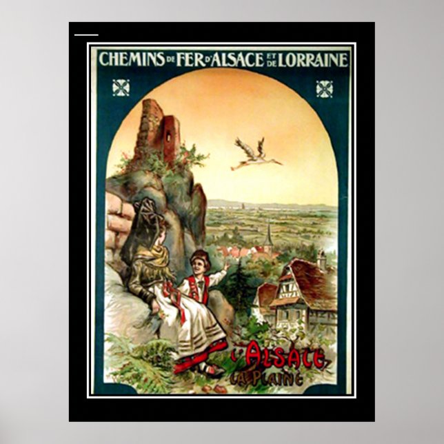 Affiche vintage Alsace & Lorraine France (Devant)