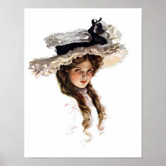 Affiche Vintage Américaine avec casquette blanc