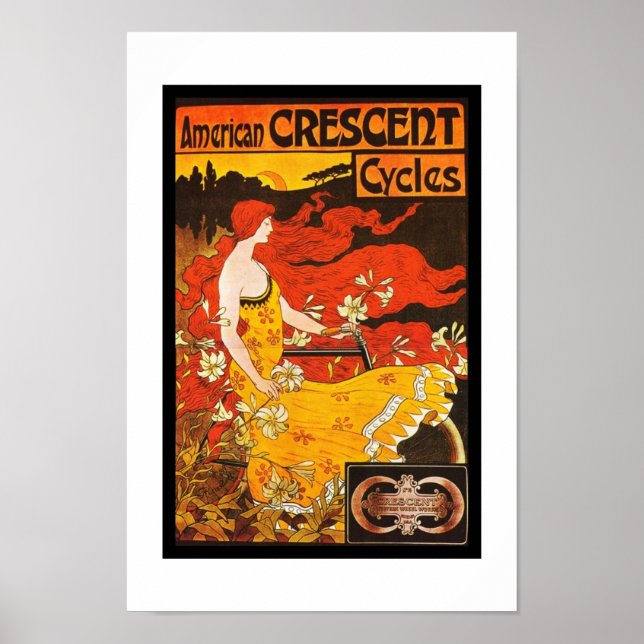 Affiche Vintage American Crescent Cycles (Devant)