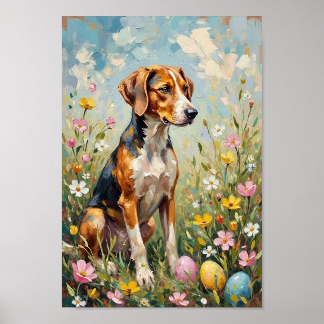 Affiche Vintage American Foxhound Easter Art (Devant)