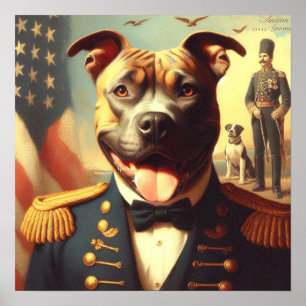 Affiche Vintage American Pit Bull Terrier Peinture