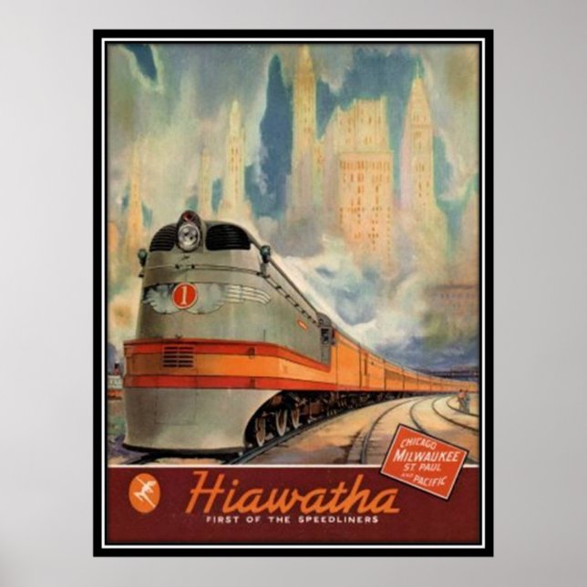 Affiche Vintage American Railway, États-Unis - (Devant)