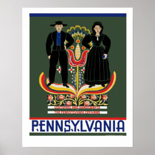 Affiche Vintage Amish Pennsylvania Travel