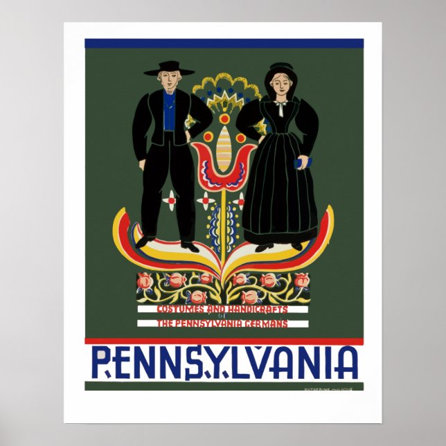 Affiche Vintage Amish Pennsylvania Travel (Devant)