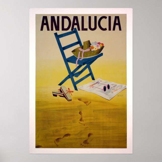 Affiche Vintage Andalucia Beach Travel (Devant)