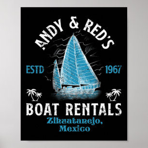 Affiche Vintage Andy et Red's Boat Repair Charte de pêche