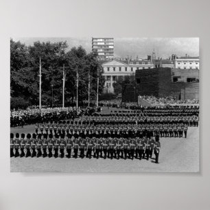 Affiche Vintage Angleterre Gardes défilant au ralenti