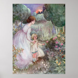 Affiche Vintage Anne Anderson Enfant et mère