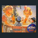 Affiche Vintage, années 1930, Orange Soda Pop de Nesbitt<br><div class="desc">Coloré,  années 30. Poster pop soda California Orange de Nesbitt avec texture en tissu.</div>