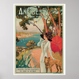 Affiche Vintage Antibes Côte d'Azur