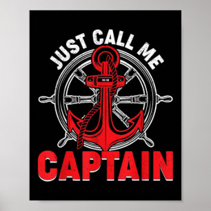 Affiche Vintage Appelez-Moi Capitaine Bateau Marin Ancre