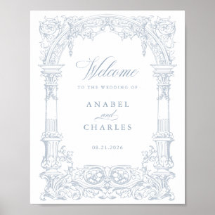 Affiche Vintage Arch Vines Cadre Mariage Bienvenue