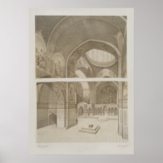 Affiche Vintage Architectural Drawing Cathedral Interior