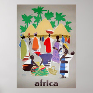 Affiche vintage Art Déco Afrique