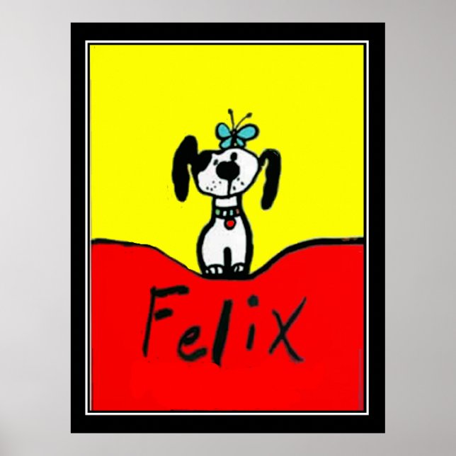 Affiche vintage Art Déco Félix le chien (Devant)