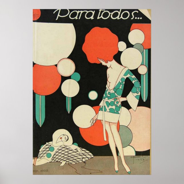Affiche Vintage Art Deco - Para Todos - Redhead (Devant)