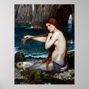 Affiche Vintage Art John William Waterhouse A Mermaid