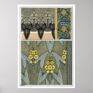Affiche Vintage Art Nouveau Arrowhead Garden Fleurs