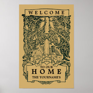 Affiche Vintage Arts And Crafts Style "Welcome"