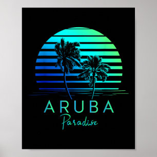 Affiche Vintage Aruba Beach Vibes Vacances Souvenir