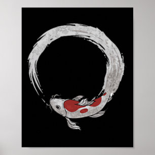 Affiche Vintage asiatique japonaise carpe Koï pêche nouvea